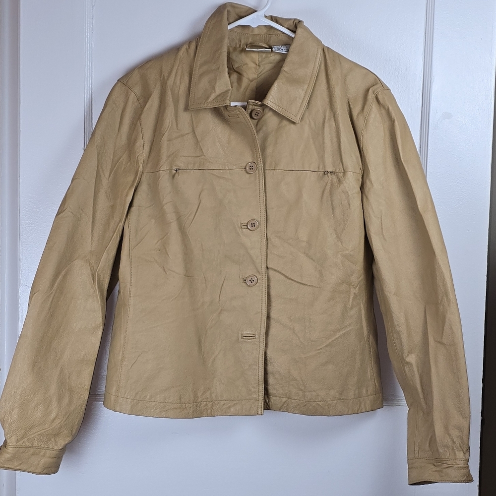 Newport News Tan Leather Jacket Medium/Large